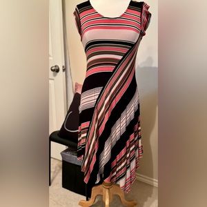 Striped High Low hem dress